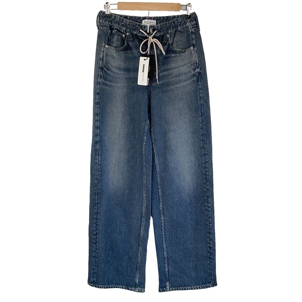 Rag & Bone rb Miramar Cotton Terry Drawstring Wide Leg Pants Jeans S Lakewood